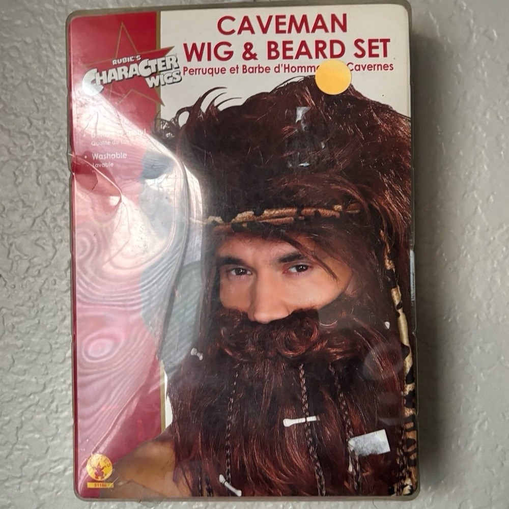 Caveman Wig & Beard Set, Halloween Wigs